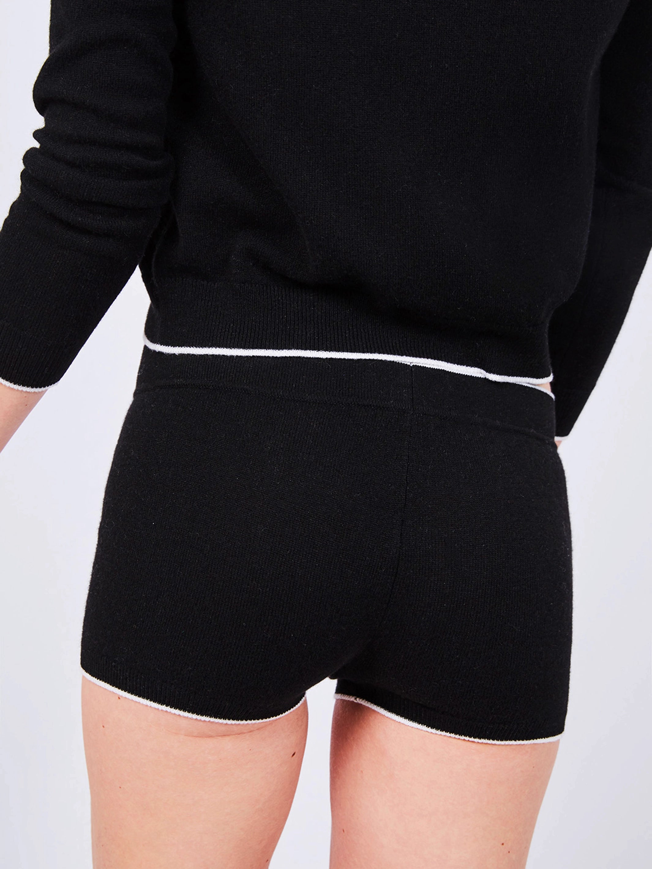 Black cashmere set cardigan and short
