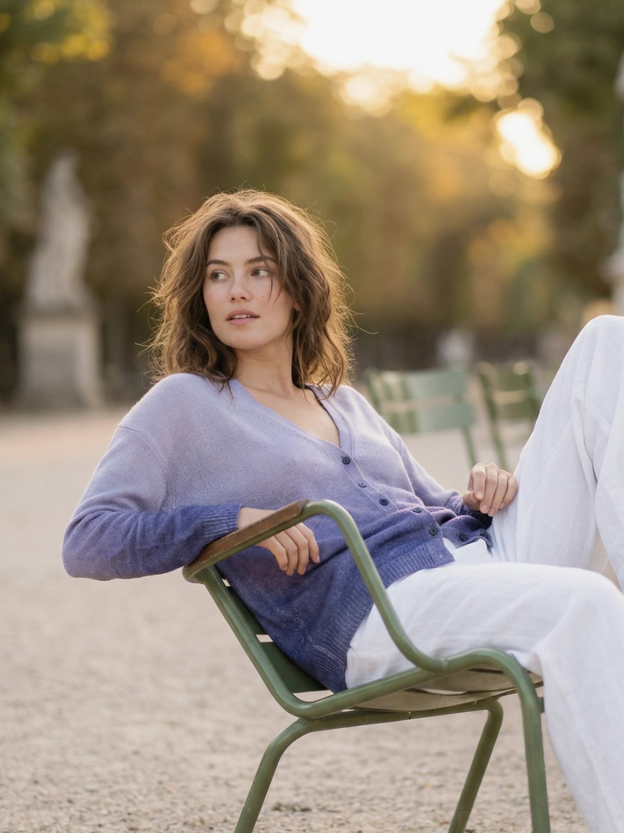 Spray dyed cashmere long cardigan