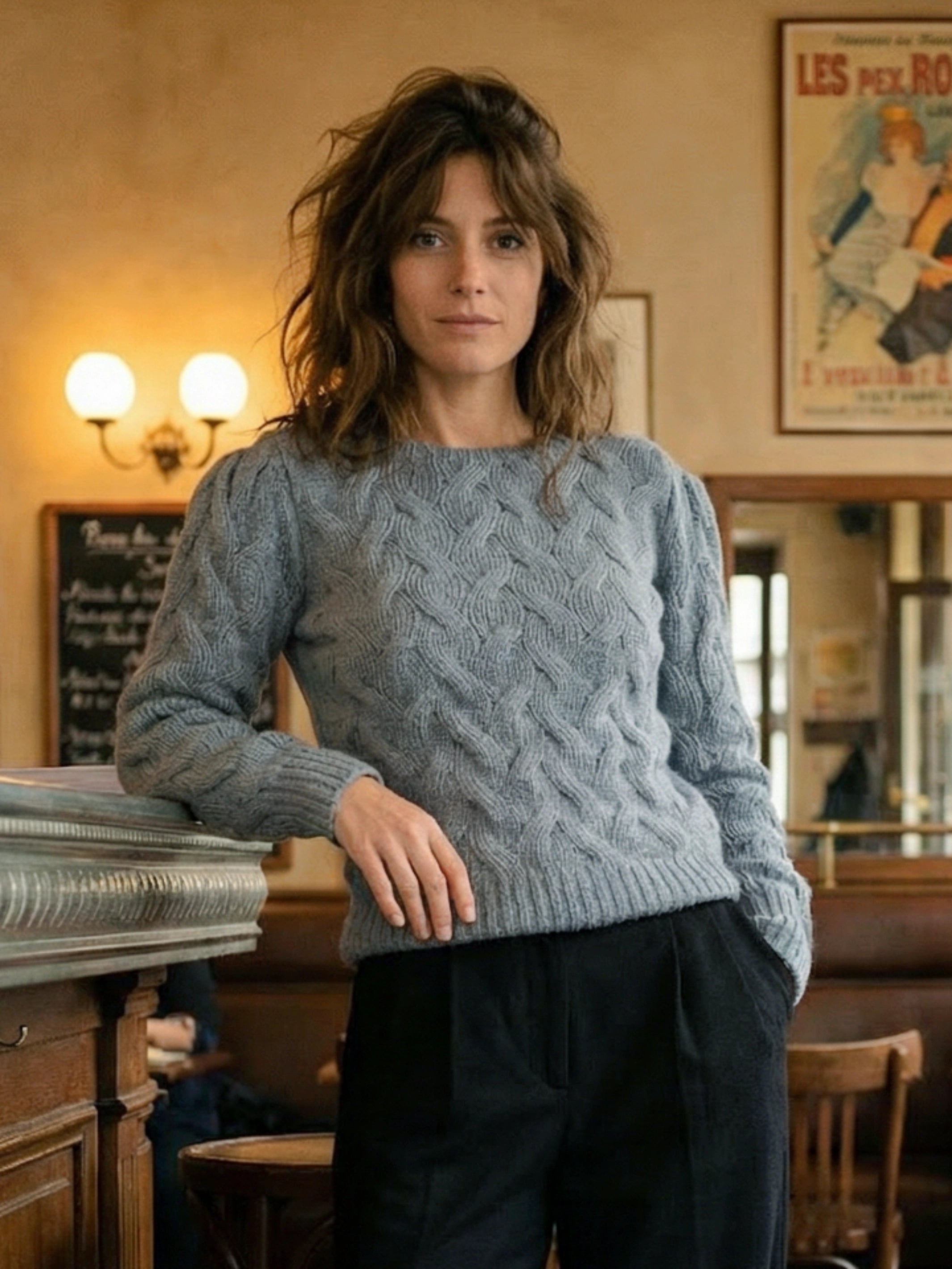 Chunky cable hand knitted in Alpaca