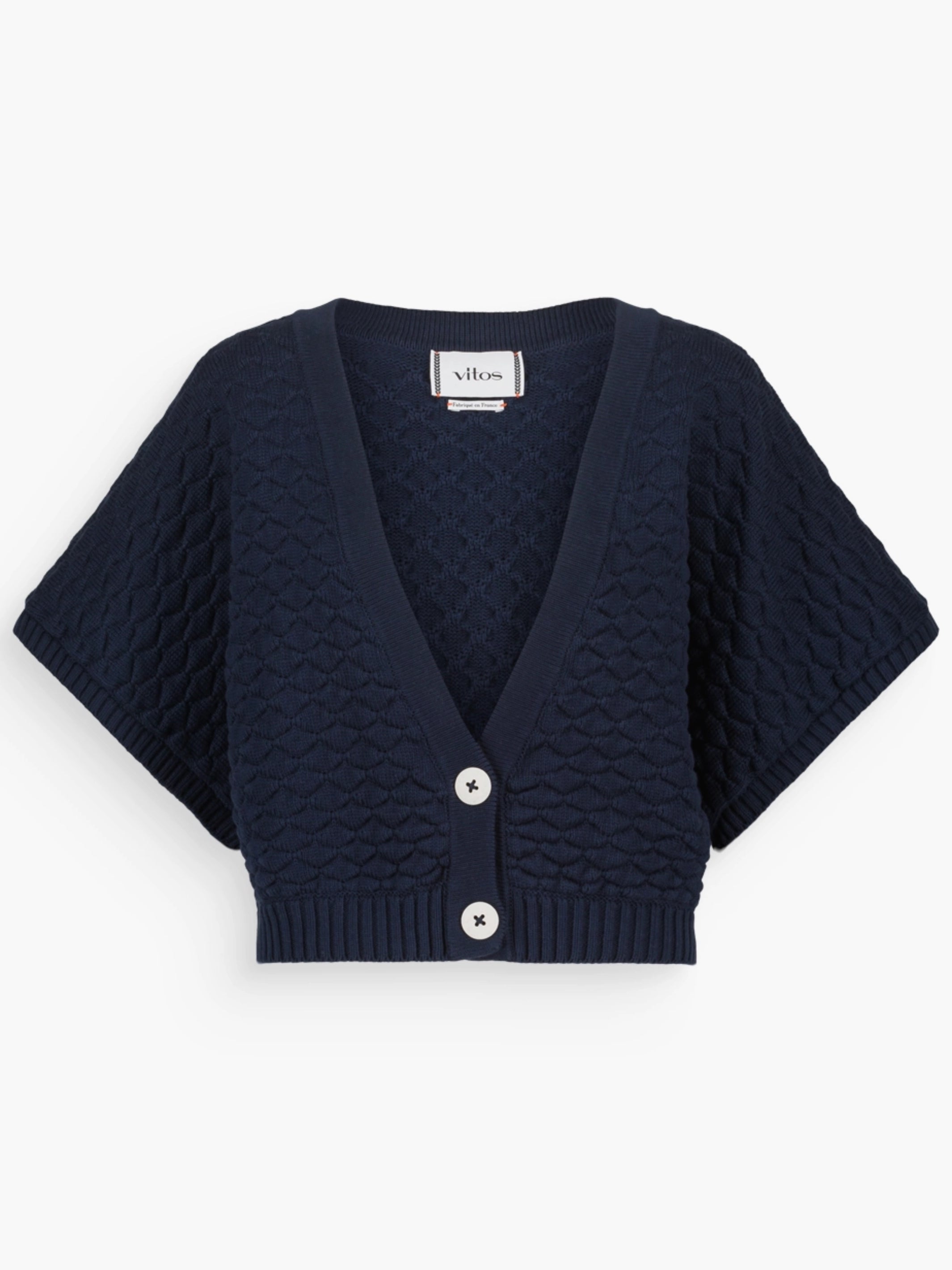 Navy kimono sleeves cropped cardigan