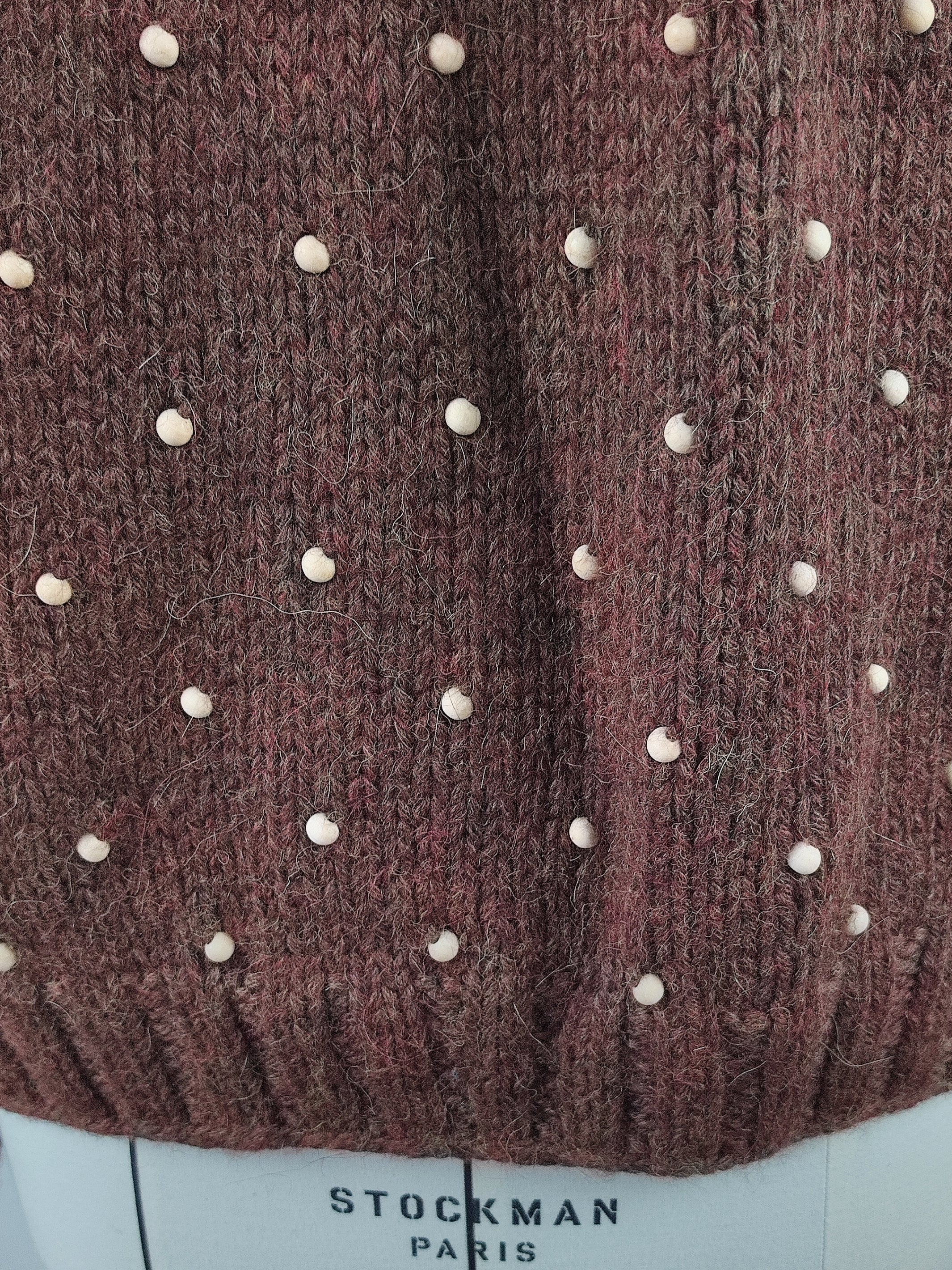 Hand-stitched wooden beads