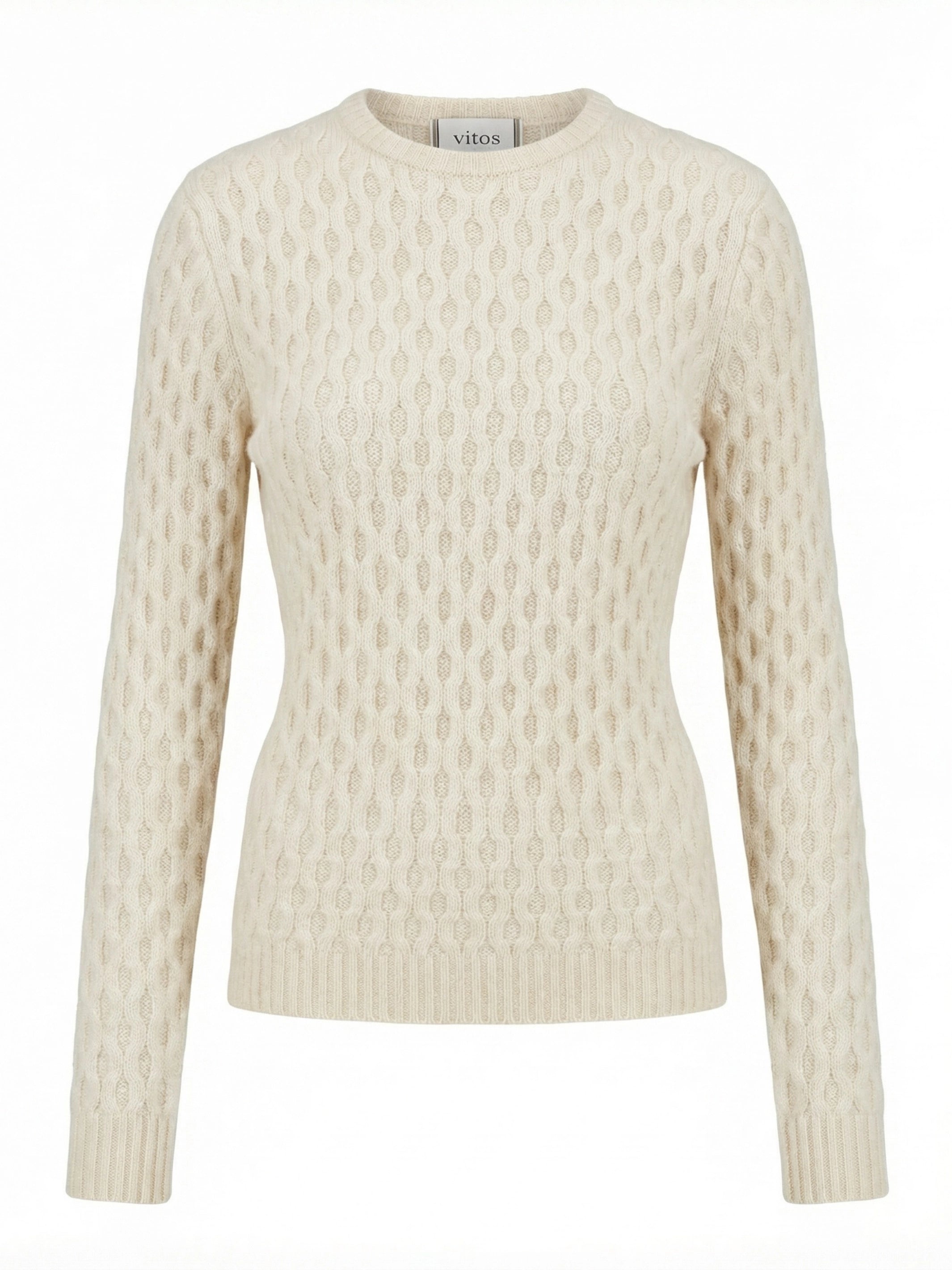 White warm cable knit sweater 